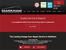 Tablet Screenshot of markhamgaragedoors.com